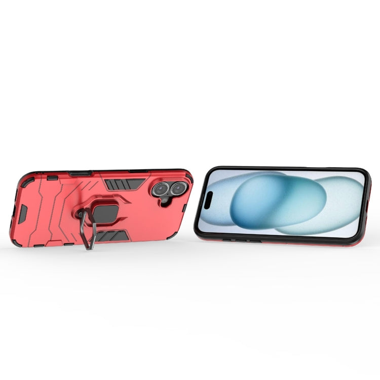 For iPhone 16 Plus Shockproof PC + TPU Holder Phone Case