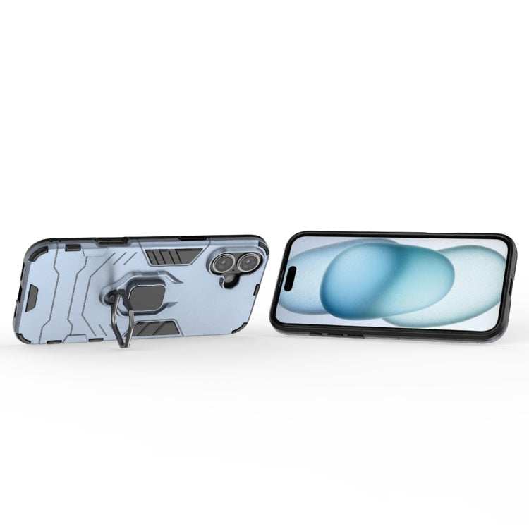 For iPhone 16 Plus Shockproof PC + TPU Holder Phone Case