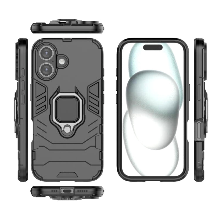 For iPhone 16 Shockproof PC + TPU Holder Phone Case