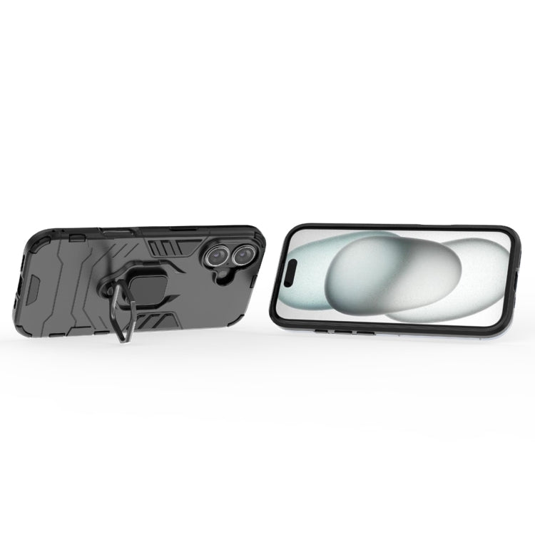 For iPhone 16 Shockproof PC + TPU Holder Phone Case