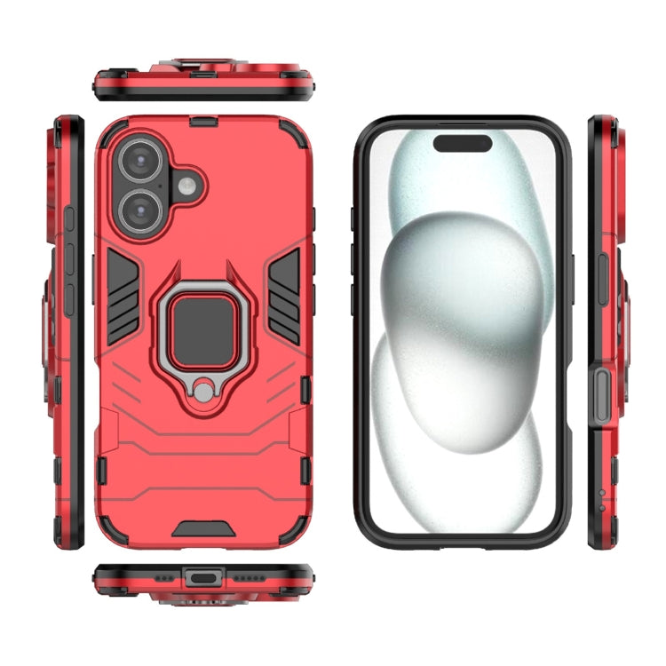 For iPhone 16 Shockproof PC + TPU Holder Phone Case