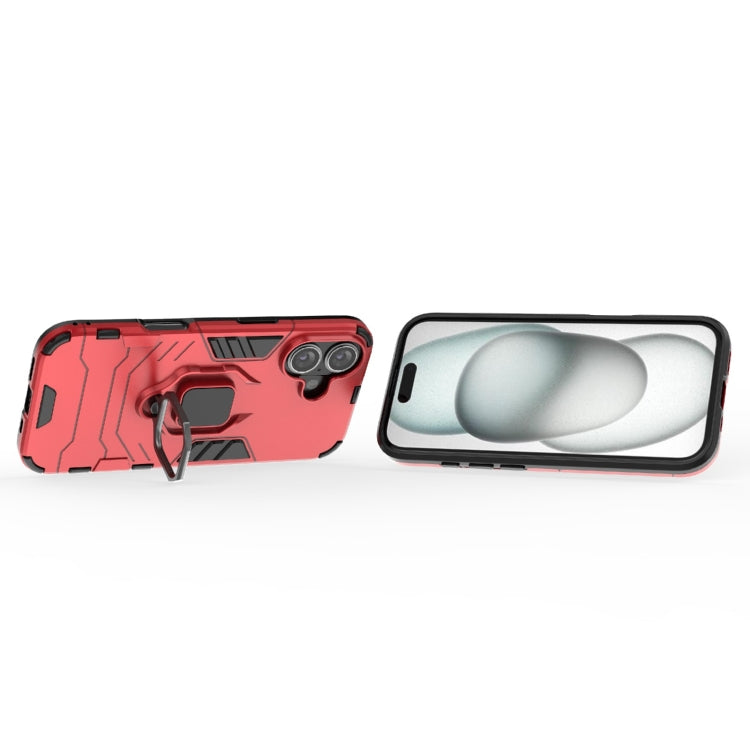 For iPhone 16 Shockproof PC + TPU Holder Phone Case