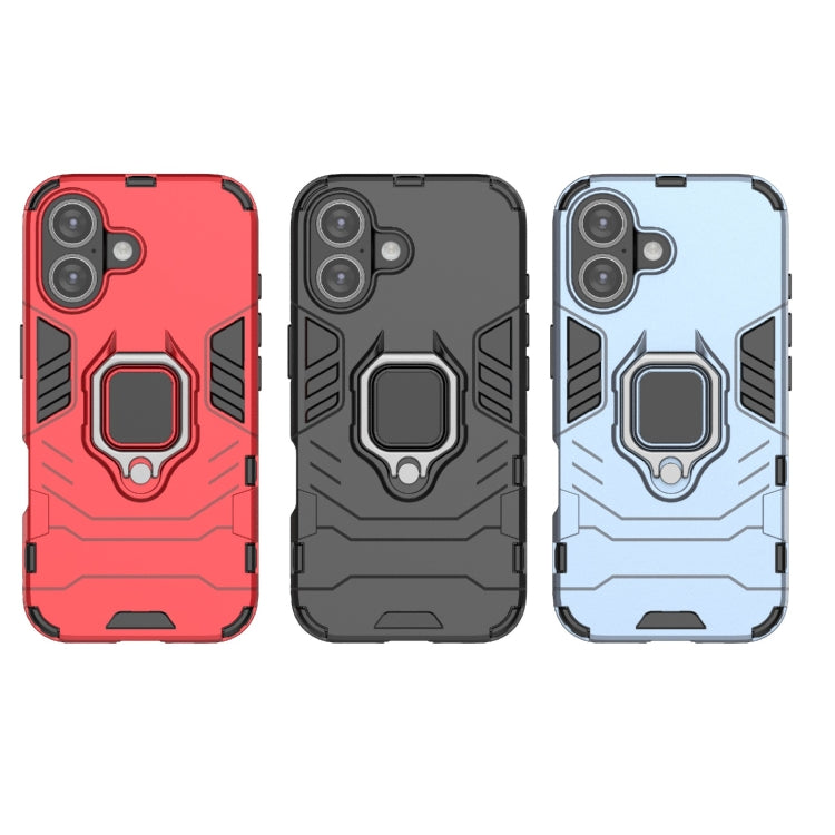 For iPhone 16 Shockproof PC + TPU Holder Phone Case