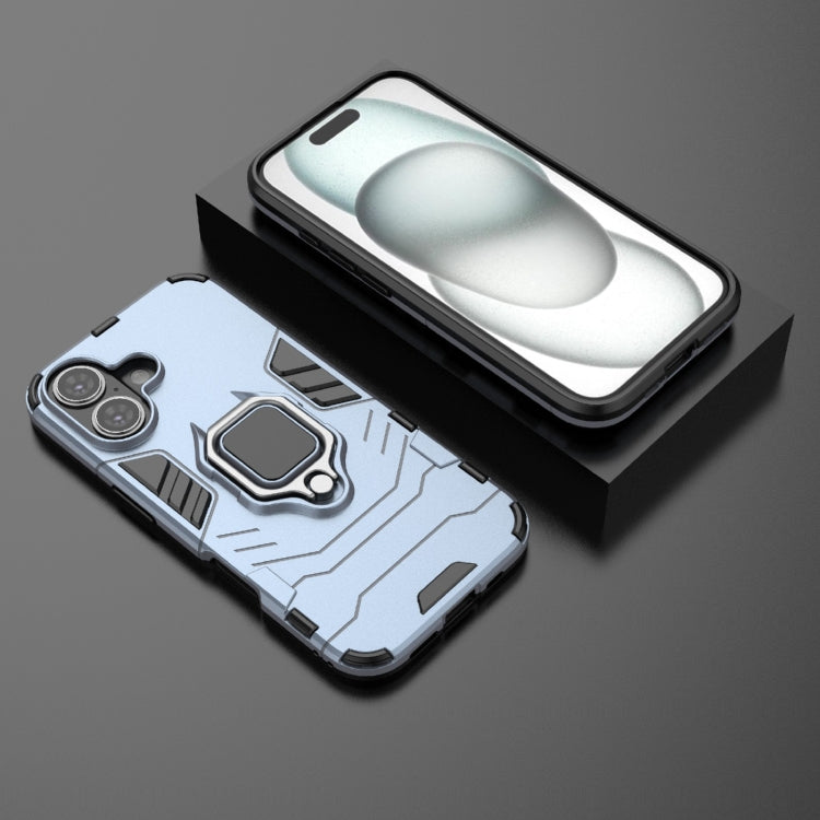 For iPhone 16 Shockproof PC + TPU Holder Phone Case