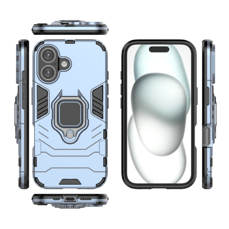 For iPhone 16 Shockproof PC + TPU Holder Phone Case