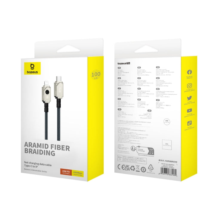 Baseus Unbreakable Series 20W Type-C to 8 Pin Fast Charging Data Cable, Length: