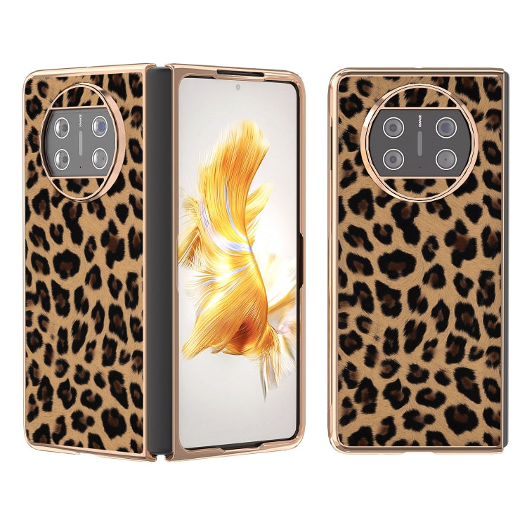 For Huawei Mate X3 Nano Plating Leopard Print Phone Case