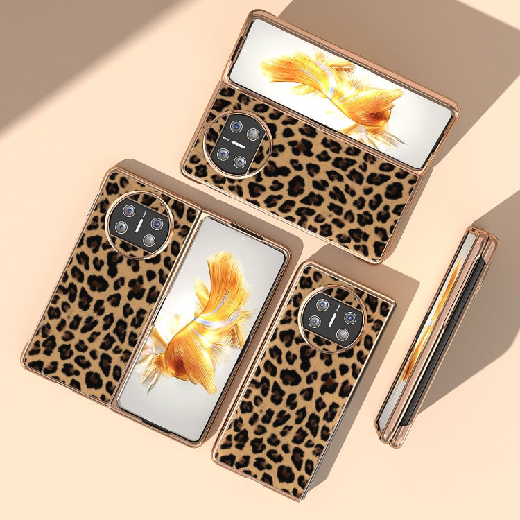 For Huawei Mate X3 Nano Plating Leopard Print Phone Case