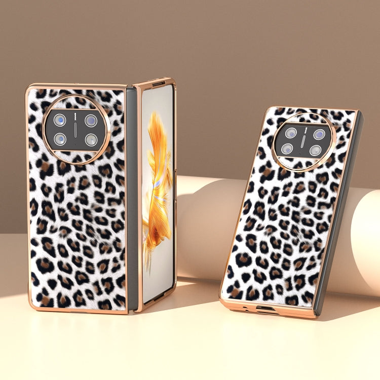 For Huawei Mate X3 Nano Plating Leopard Print Phone Case