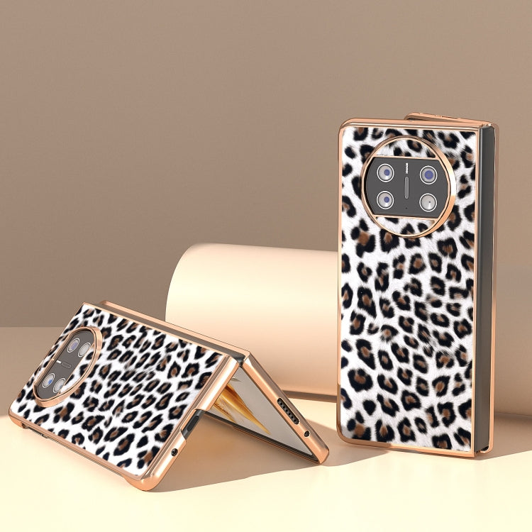 For Huawei Mate X3 Nano Plating Leopard Print Phone Case