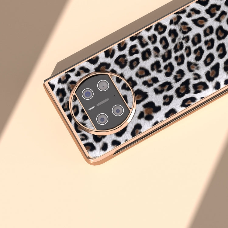 For Huawei Mate X3 Nano Plating Leopard Print Phone Case