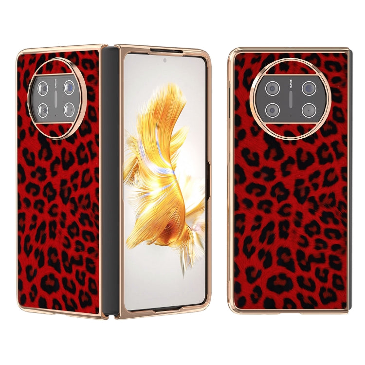 For Huawei Mate X3 Nano Plating Leopard Print Phone Case