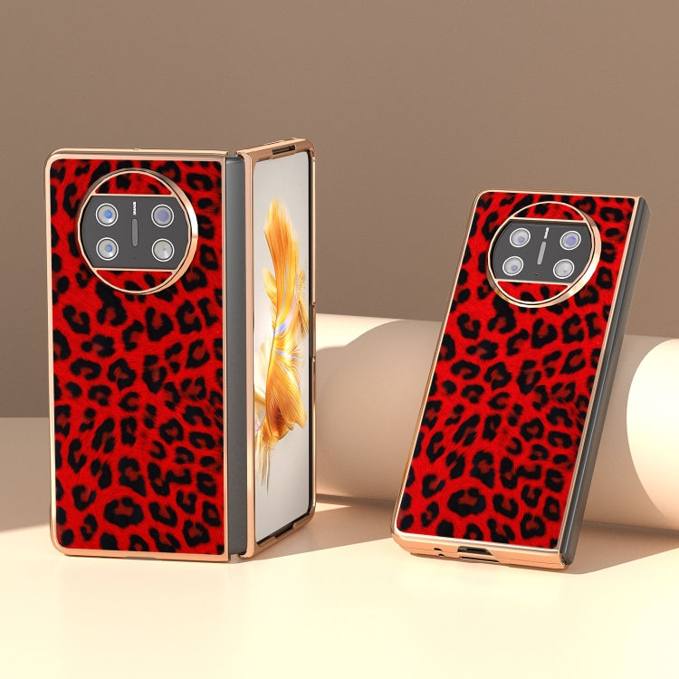 For Huawei Mate X3 Nano Plating Leopard Print Phone Case