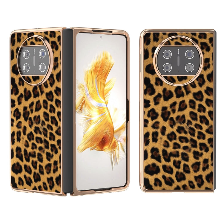 For Huawei Mate X3 Nano Plating Leopard Print Phone Case