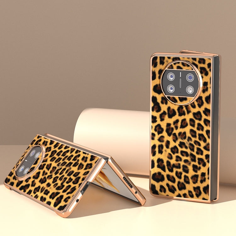For Huawei Mate X3 Nano Plating Leopard Print Phone Case