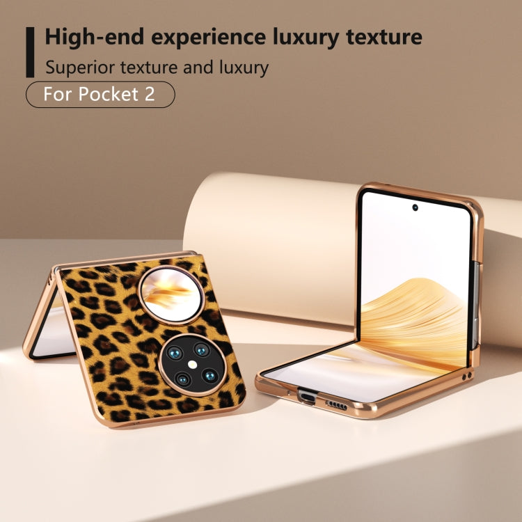 For Huawei Pocket 2 Nano Plating Leopard Print Phone Case