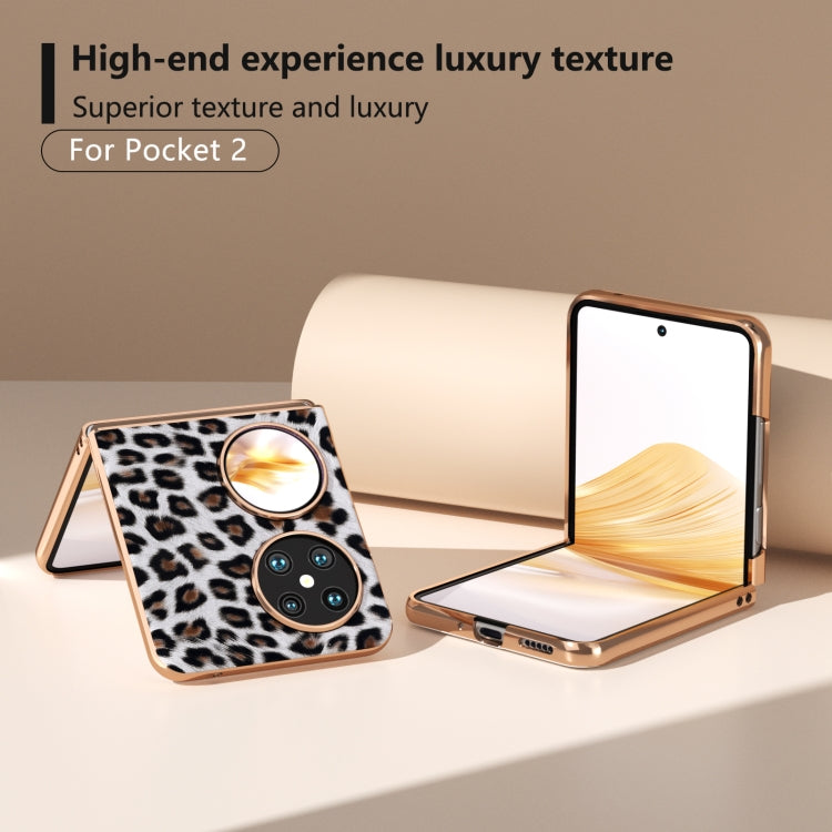 For Huawei Pocket 2 Nano Plating Leopard Print Phone Case