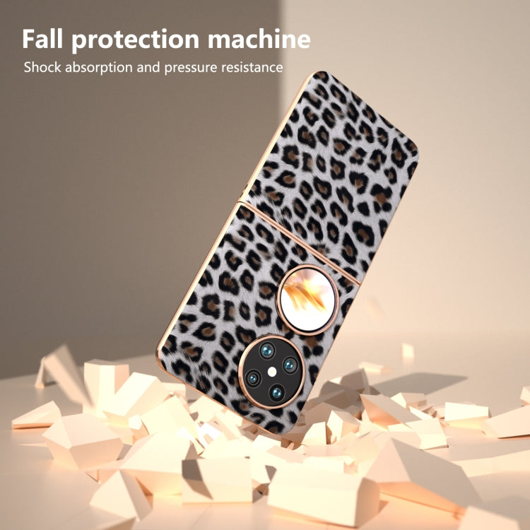 For Huawei Pocket 2 Nano Plating Leopard Print Phone Case