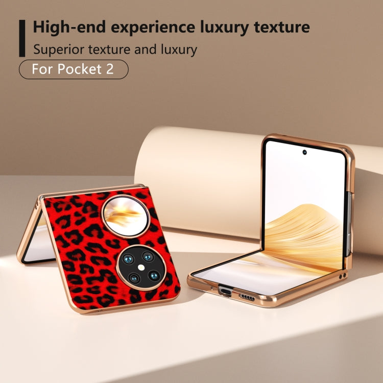 For Huawei Pocket 2 Nano Plating Leopard Print Phone Case