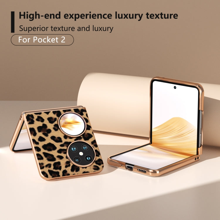 For Huawei Pocket 2 Nano Plating Leopard Print Phone Case