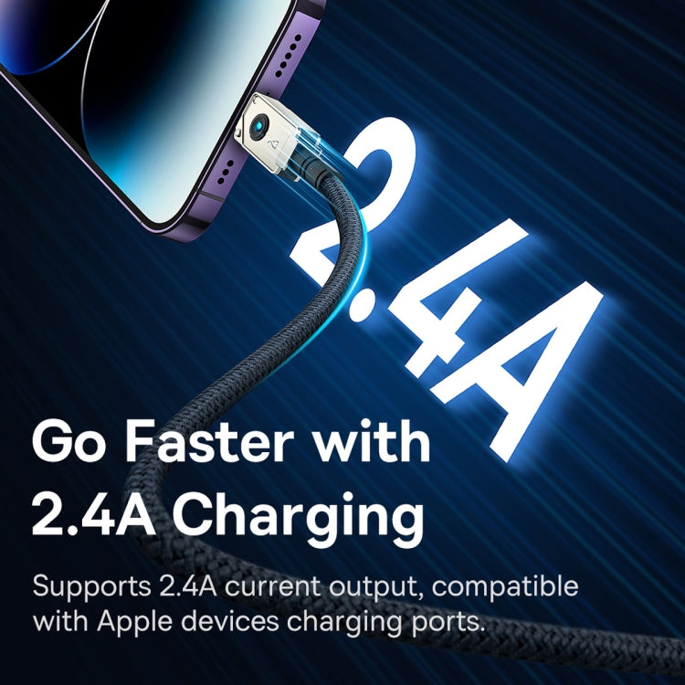 Baseus Unbreakable Series 2.4A USB to 8 Pin Fast Charging Data Cable, Length: