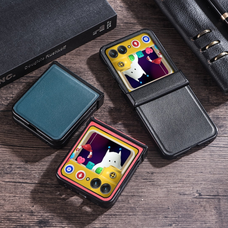 For Motorola Razr 50 Three-stage Folding Leather Texture Phone Case