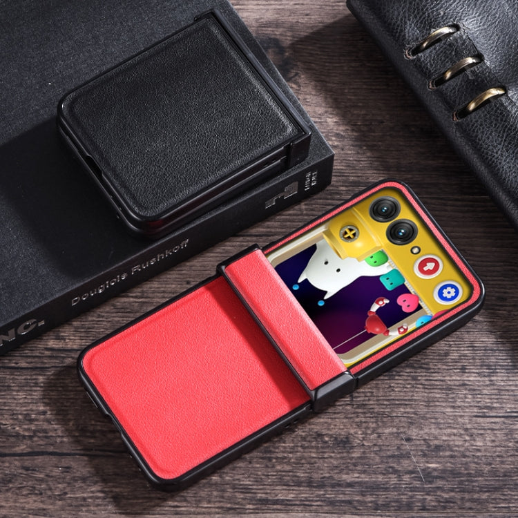For Motorola Razr 50 Three-stage Folding Leather Texture Phone Case