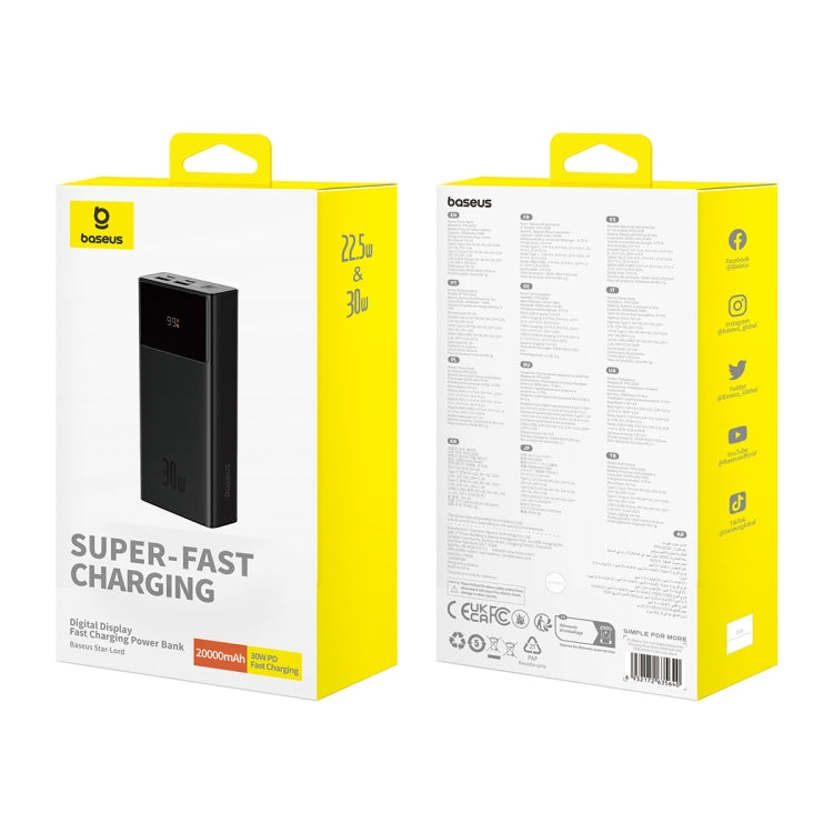 Baseus Star-Lord 30W Digital Display Fast Charge Power Bank 20000mAh