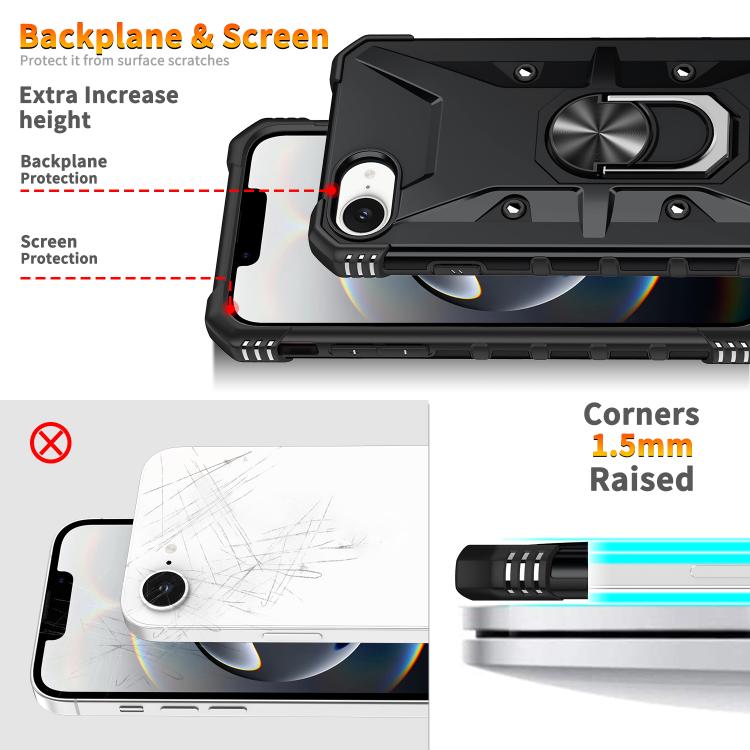 For iPhone 17e / 16e Ring Holder Phone Case