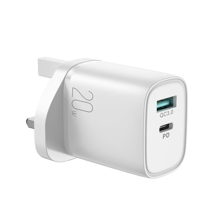 JOYROOM L-QP2011 20W USB+USB-C/Type-C Fast Charger, UK Plug