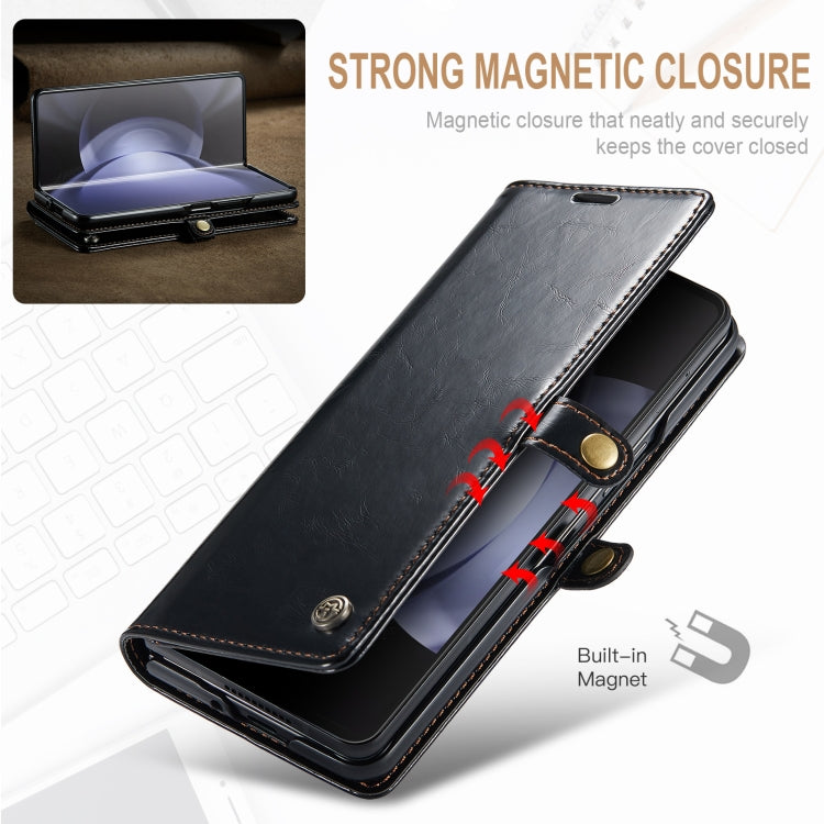 For Samsung Galaxy Z Fold5 CaseMe-003 PU + PC Business Style Crazy Horse Texture Leather Phone Case