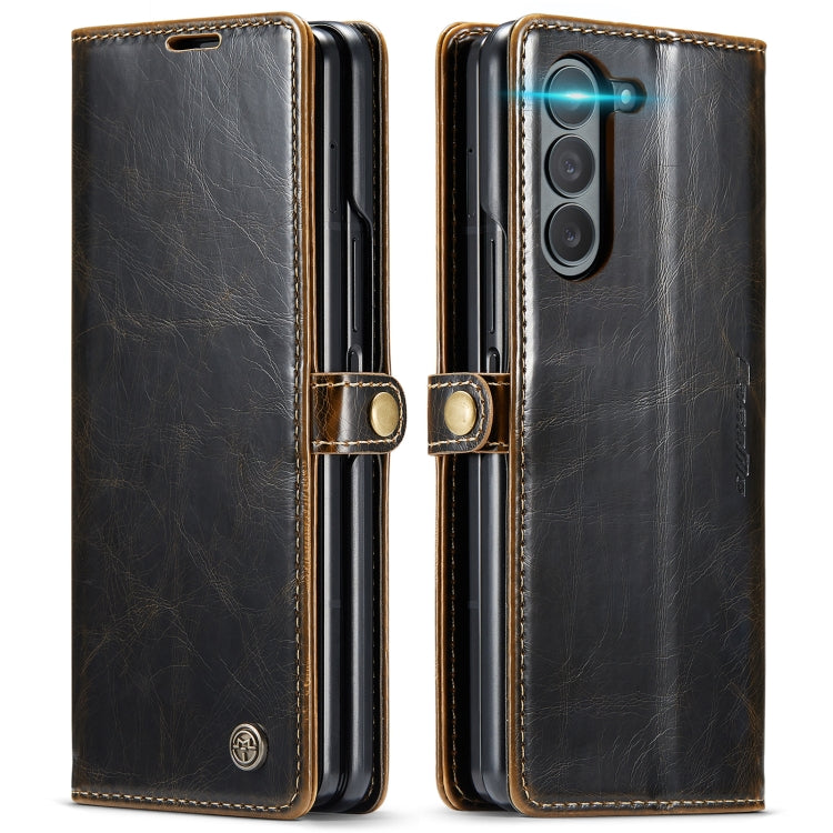 For Samsung Galaxy Z Fold5 CaseMe-003 PU + PC Business Style Crazy Horse Texture Leather Phone Case