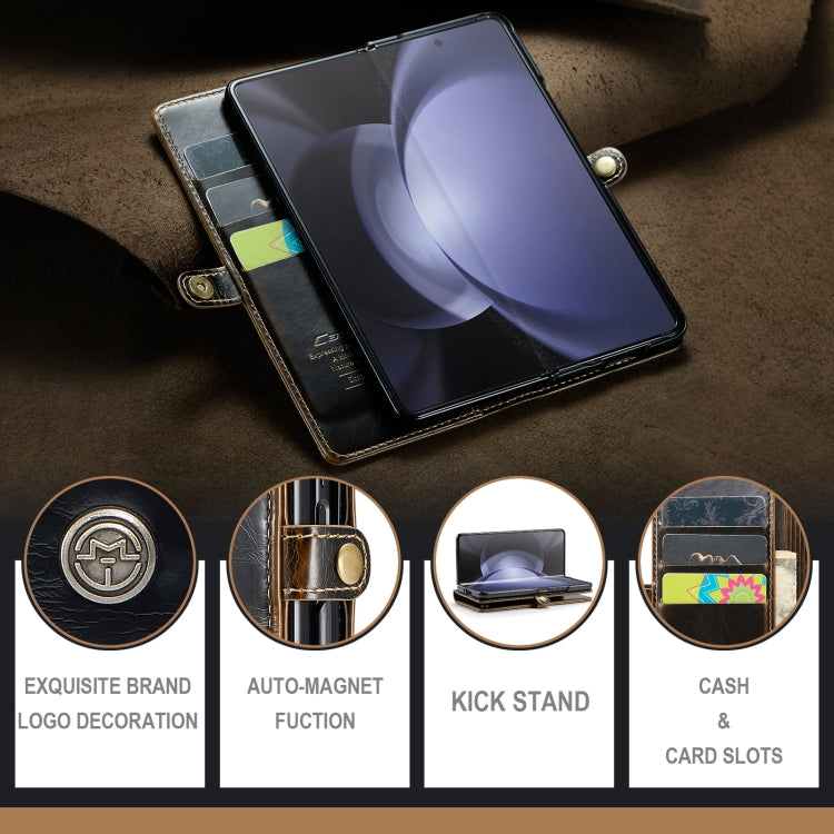 For Samsung Galaxy Z Fold5 CaseMe-003 PU + PC Business Style Crazy Horse Texture Leather Phone Case