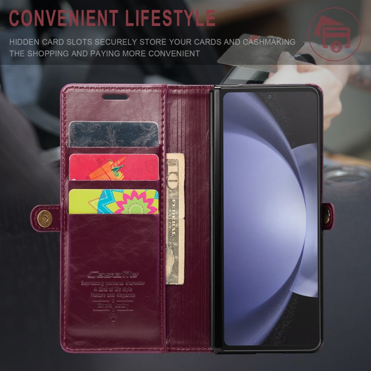 For Samsung Galaxy Z Fold5 CaseMe-003 PU + PC Business Style Crazy Horse Texture Leather Phone Case