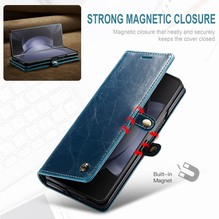 For Samsung Galaxy Z Fold5 CaseMe-003 PU + PC Business Style Crazy Horse Texture Leather Phone Case