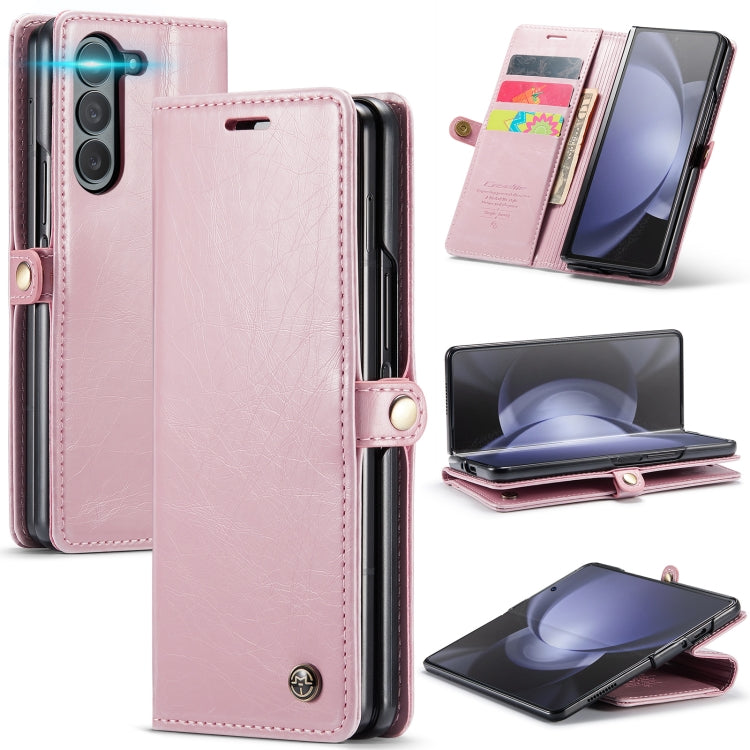 For Samsung Galaxy Z Fold5 CaseMe-003 PU + PC Business Style Crazy Horse Texture Leather Phone Case
