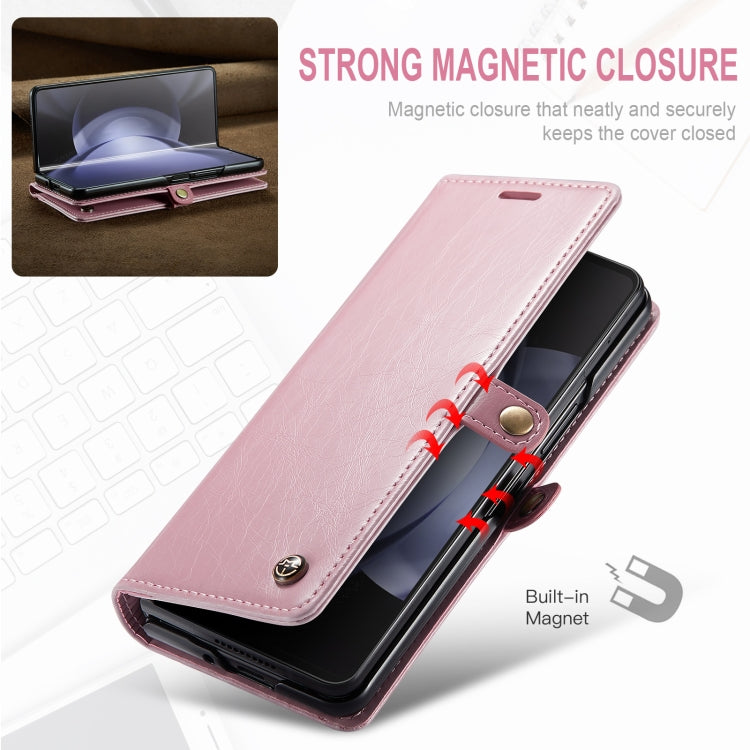 For Samsung Galaxy Z Fold5 CaseMe-003 PU + PC Business Style Crazy Horse Texture Leather Phone Case