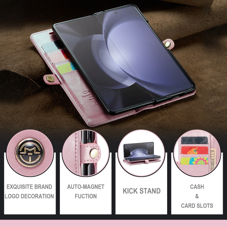 For Samsung Galaxy Z Fold5 CaseMe-003 PU + PC Business Style Crazy Horse Texture Leather Phone Case