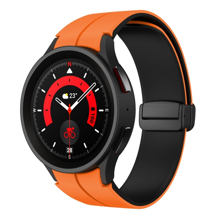 For Samsung Galaxy Watch 6 / 6 Classic Dual Color Magnetic Folding Buckle Silicone Watch Band