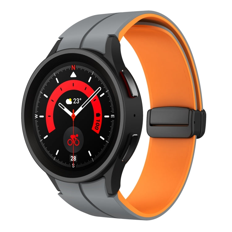 For Samsung Galaxy Watch 6 / 6 Classic Dual Color Magnetic Folding Buckle Silicone Watch Band