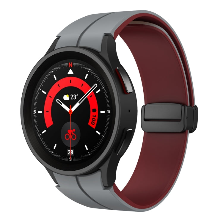 For Samsung Galaxy Watch 6 / 6 Classic Dual Color Magnetic Folding Buckle Silicone Watch Band