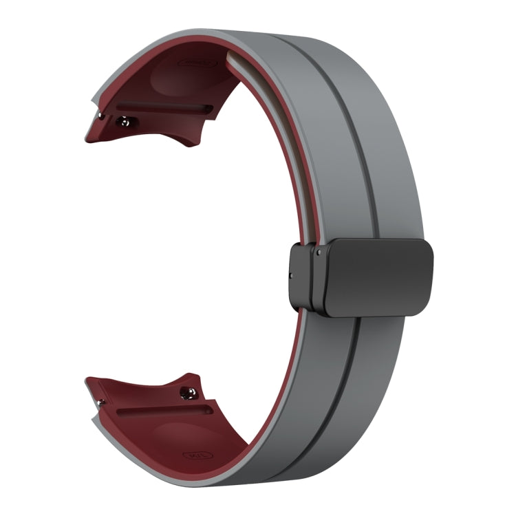 For Samsung Galaxy Watch 6 / 6 Classic Dual Color Magnetic Folding Buckle Silicone Watch Band