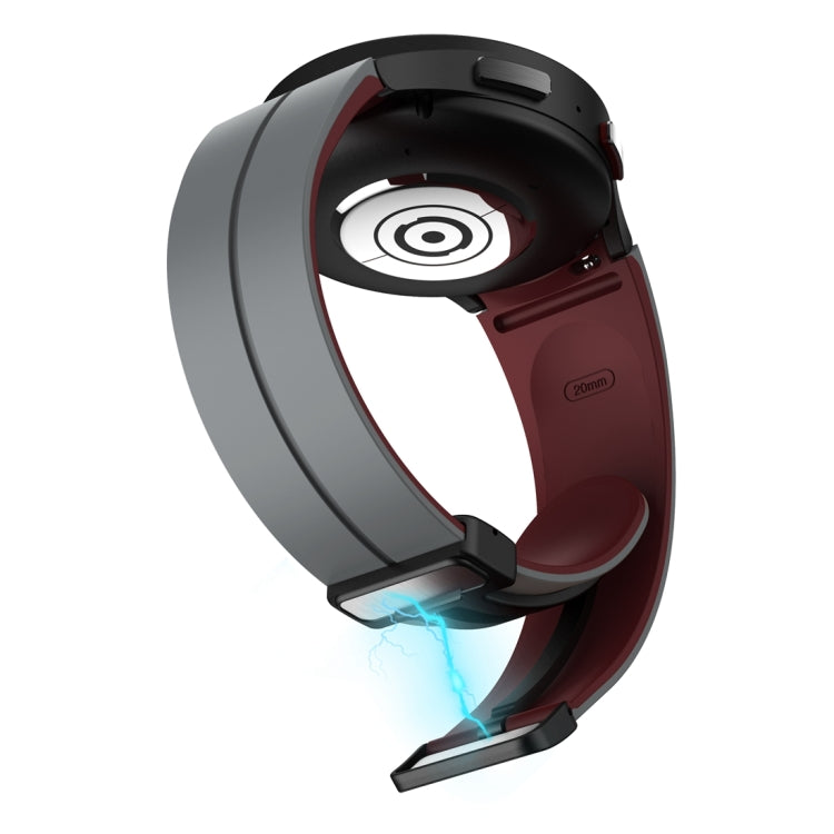 For Samsung Galaxy Watch 6 / 6 Classic Dual Color Magnetic Folding Buckle Silicone Watch Band