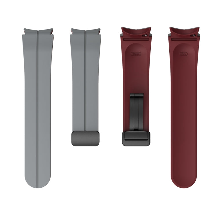 For Samsung Galaxy Watch 6 / 6 Classic Dual Color Magnetic Folding Buckle Silicone Watch Band