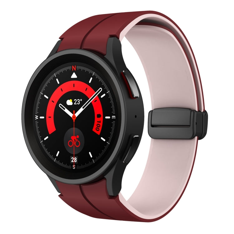 For Samsung Galaxy Watch 6 / 6 Classic Dual Color Magnetic Folding Buckle Silicone Watch Band