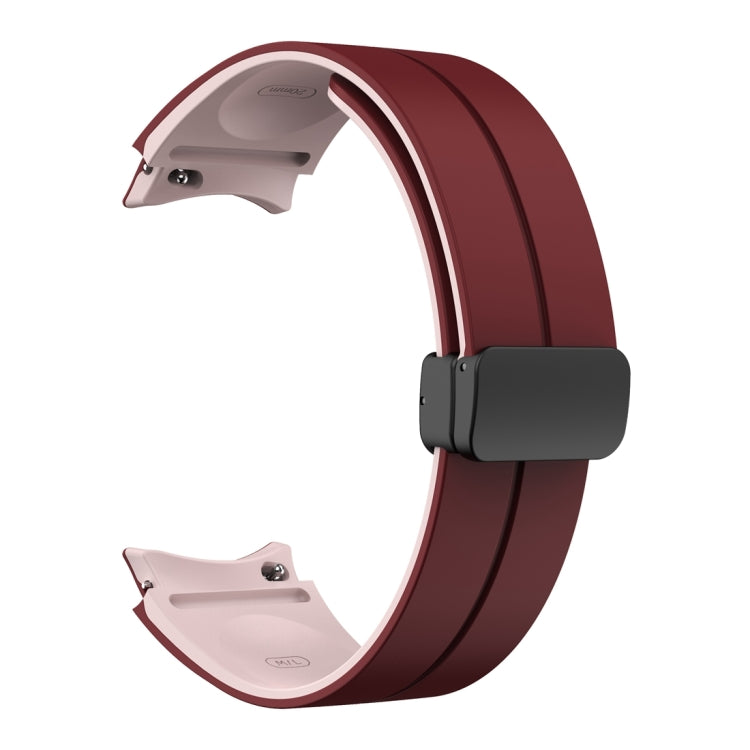 For Samsung Galaxy Watch 6 / 6 Classic Dual Color Magnetic Folding Buckle Silicone Watch Band