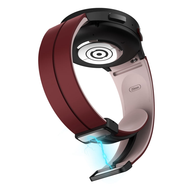 For Samsung Galaxy Watch 6 / 6 Classic Dual Color Magnetic Folding Buckle Silicone Watch Band