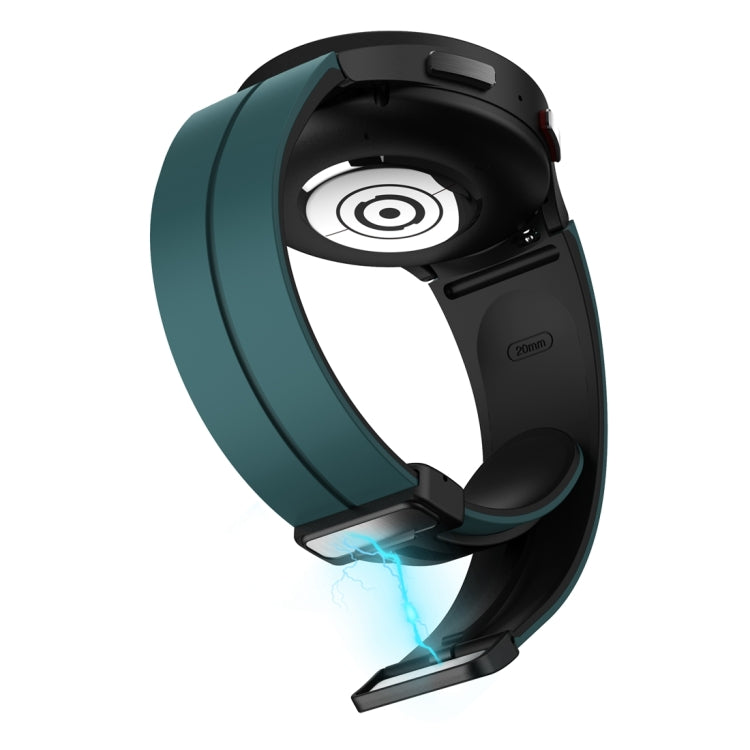 For Samsung Galaxy Watch 6 / 6 Classic Dual Color Magnetic Folding Buckle Silicone Watch Band