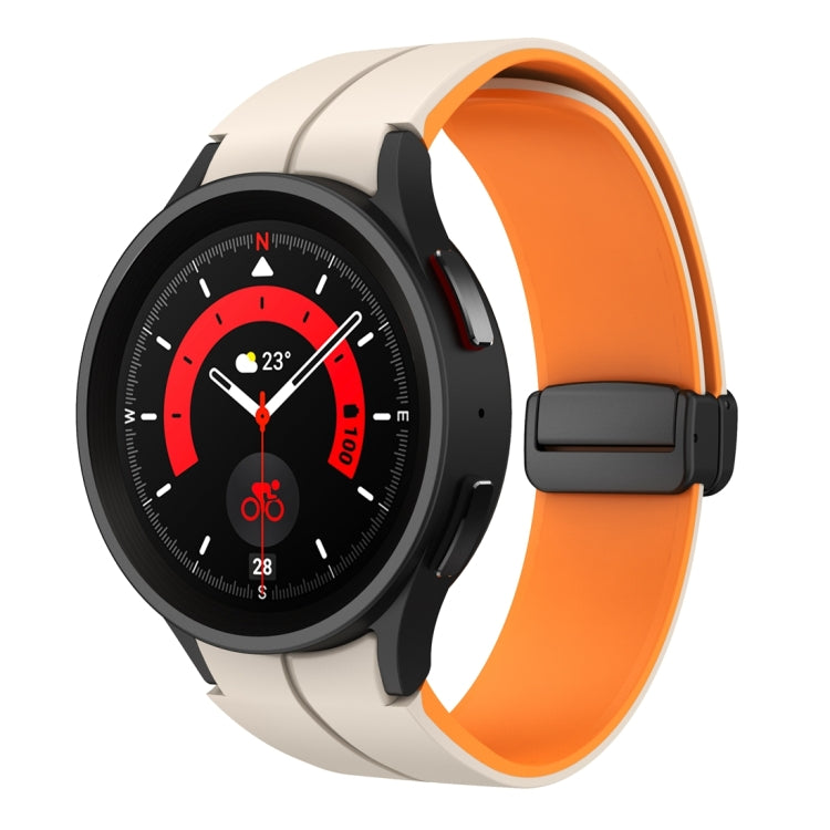 For Samsung Galaxy Watch 6 / 6 Classic Dual Color Magnetic Folding Buckle Silicone Watch Band