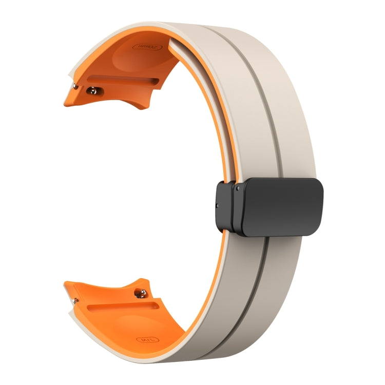For Samsung Galaxy Watch 6 / 6 Classic Dual Color Magnetic Folding Buckle Silicone Watch Band
